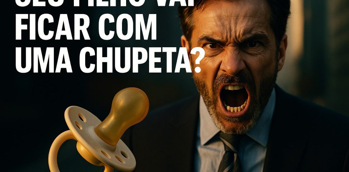 Imagem cinematográfica provocativa com pais da elite brasileira refletindo sobre o futuro dos filhos diante do colapso educacional no país